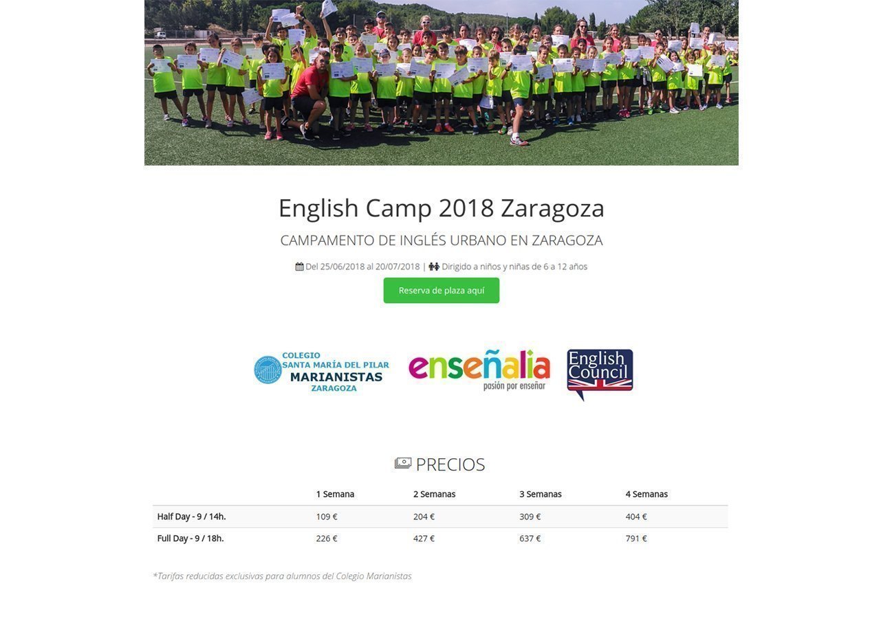 English Camp 2018 Zaragoza